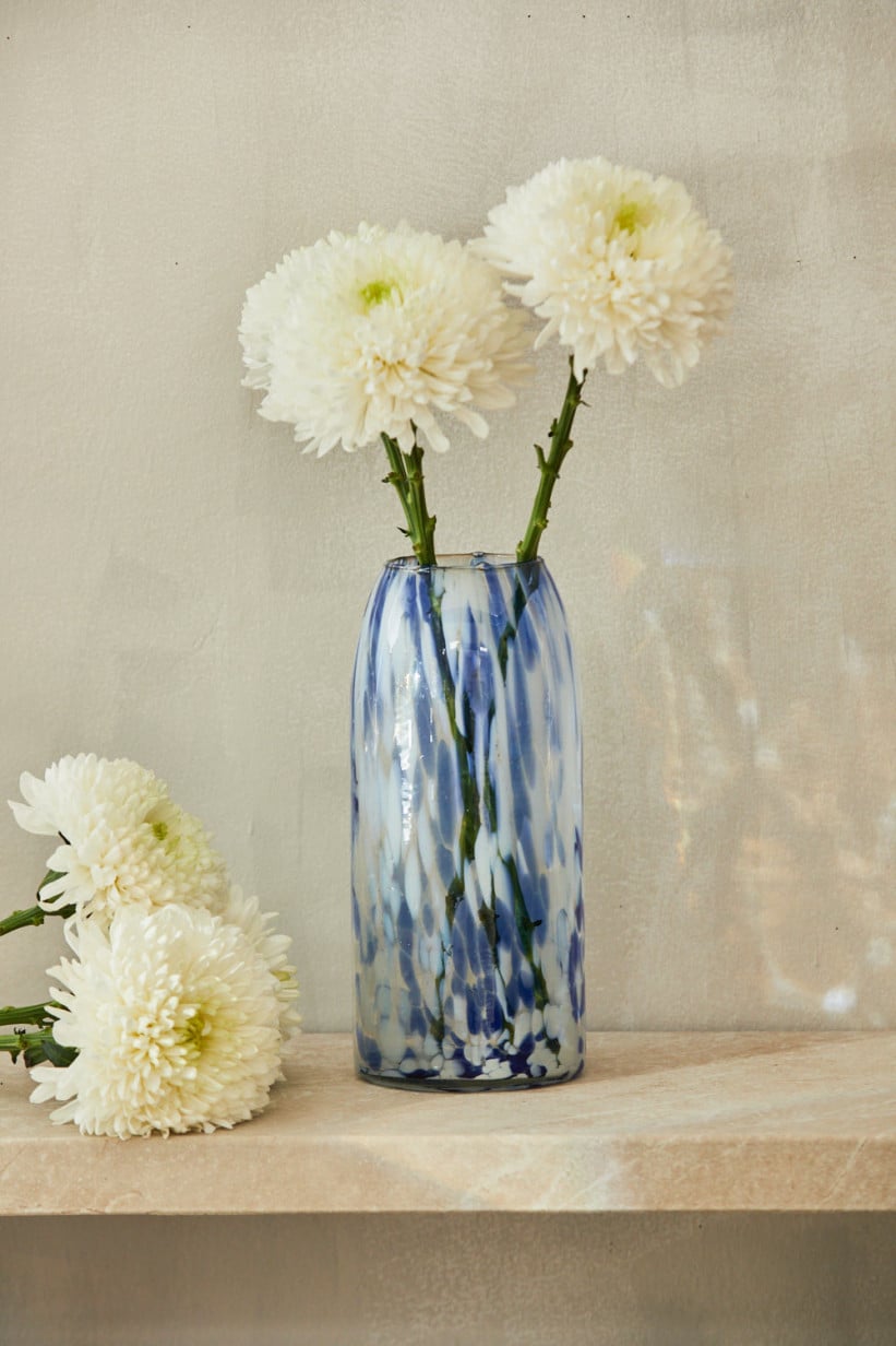 vase-beira-blue Calma House - Γυάλινο Βάζο Beira Blue 28cm - Image 1