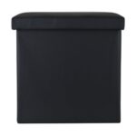 ESTIA ΣΚΑΜΠΟ CUBE LEATHER ΜΕ ΑΠΟΘΗΚΕΥΤΙΚΟ ΧΩΡΟ ΜΑΥΡΟ - Image 2