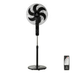 Ανεμιστήρας Σταντ Επιδαπέδιος Bow 40Cm 60W Μαύρος Με Τηλεχειριστήριο Estia - Image 2