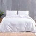 Σεντόνι Μονόχρωμο Satin Stripe – Λευκό, Ρίγα 1 εκατοστό Rythmos