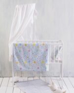 Σεντόνι Λίκνου Βρεφικό Βαμβακερό Glow Blue 80x110εκ. Rythmos - Image 2