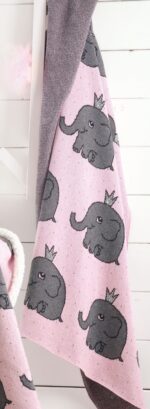 Κουβέρτα Αγκαλιάς & Λίκνου Elephant Ζακάρ Βαμβακερή Ροζ 80x100cm Rythmos