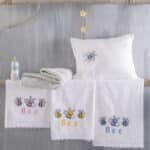 Σετ Βρεφικά Σεντόνια Κούνιας Βαμβακερά Honey Bee Rythmos