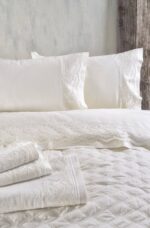 Σετ Νυφικά Σεντόνια Υπέρδιπλα 4τμχ με Δαντέλα 230x260cm Regata Rythmos