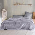 Κουβέρτα Παιδική Μονή 160x220 Velour Ασημί Rythmos