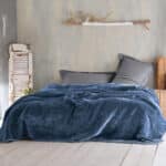 Κουβέρτα Παιδική Μονή 160x220 Velour Μπλέ Rythmos