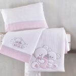 Κουβέρτα Κούνιας 120x150 Cuddles Ρόζ Rythmos