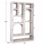 ΒΙΒΛΙΟΘΗΚΗ HANDYR HM9707 ΜΑΣΙΦ ΞΥΛΟ MANGO ΣΕ ΛΕΥΚΟ ΧΡΩΜΑ 100x35x165Yεκ. - Image 2