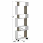 ΒΙΒΛΙΟΘΗΚΗ ΜΕΛΑΜΙΝΗΣ OWLOLIVE GREY ΛΕΥΚΟ 60x19,5x165Yεκ.HM8923.11 - Image 2