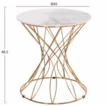 ΒΟΗΘΗΤΙΚΟ ΤΡΑΠΕΖΑΚΙ RUDY HM18037.01 ΚΕΡΑΜΙΚΟ TOP ΛΕΥΚΟ-ΜΕΤΑΛΛΟ ΧΡΥΣΟ Φ45x48,5Υεκ. - Image 2