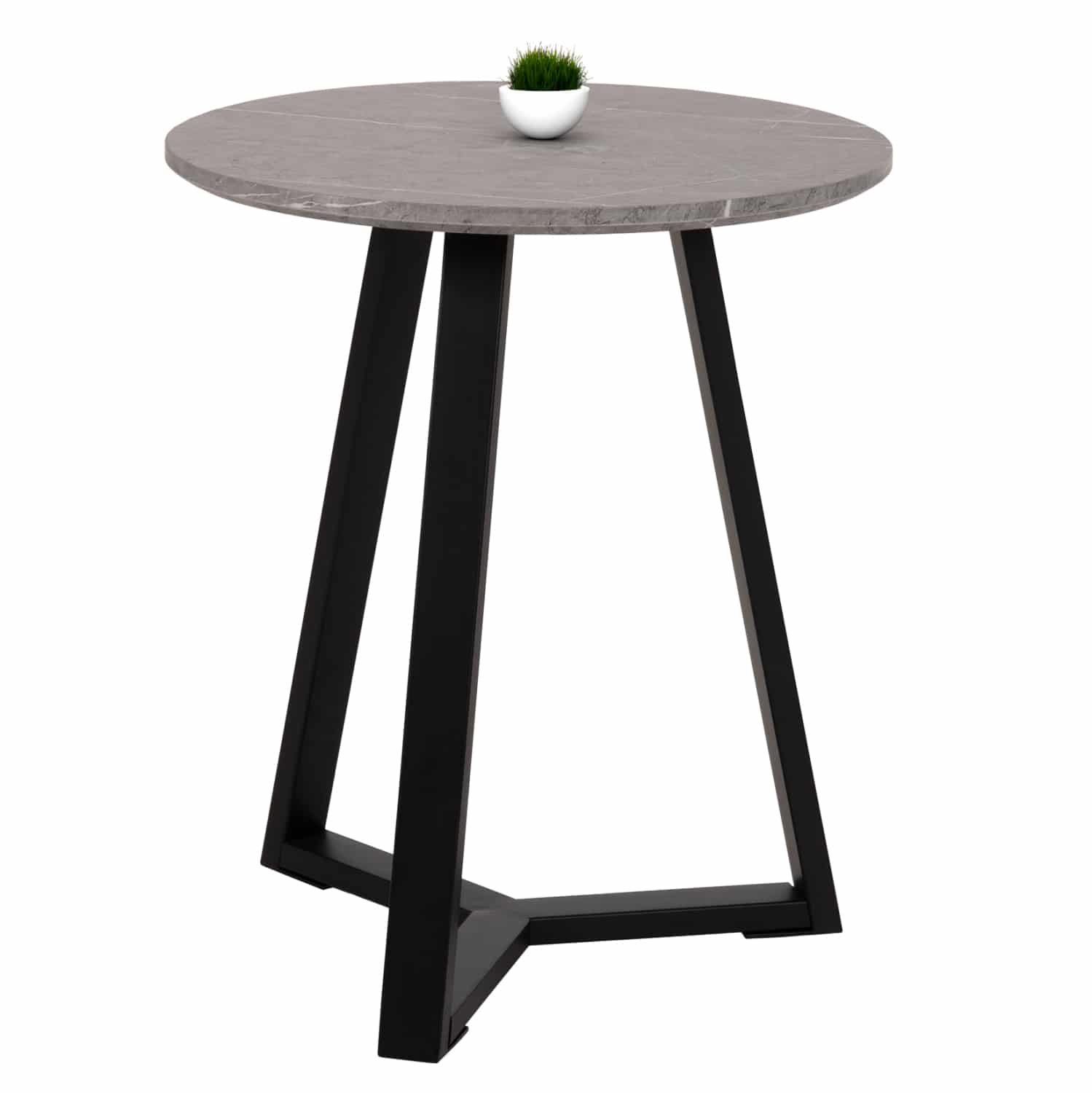 boithitiko-trapezaki-fb9958702-mdf-gkri- ΒΟΗΘΗΤΙΚΟ ΤΡΑΠΕΖΑΚΙ ROCKET HM9587.02 MDF ΓΚΡΙ ΜΑΡΜΑΡΟ-ΜΑΥΡΗ ΜΕΤΑΛΛΙΚΗ ΒΑΣΗ Φ45x55Υεκ. - Image 1
