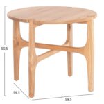 ΒΟΗΘΗΤΙΚΟ ΤΡΑΠΕΖΑΚΙ ΣΤΡΟΓΓΥΛΟ KATAL HM9932 ΞΥΛΟ SUNGKAI ΦΥΣΙΚΟ Φ59,5x50,5Υεκ. - Image 2
