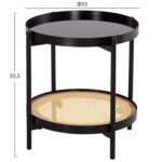 ΒΟΗΘΗΤΙΚΟ ΤΡΑΠΕΖΙ SEITZ HM18031 ΓΥΑΛΙ TOP-ΜΕΤΑΛΛΟ-RATTAN ΣΕ ΦΥΣΙΚΟ Φ50x55,5Υεκ. - Image 2