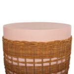 ΒΟΗΘΗΤΙΚΟ ΤΡΑΠΕΖΙ VILHENA HM18166 FIBER CEMENT ΡΟΖ-RATTAN ΦΥΣΙΚΟ Φ44.5x45Υεκ. - Image 4