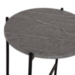 ΒΟΗΘΗΤΙΚΟ ΤΡΑΠΕΖΙ HM9589.02 MDF ΓΚΡΙ ΜΑΡΜΑΡΟ-ΜΑΥΡΗ ΜΕΤΑΛΛΙΚΗ ΒΑΣΗ Φ50x55Υεκ. - Image 5