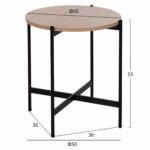 ΒΟΗΘΗΤΙΚΟ ΤΡΑΠΕΖΙ HM9589.03 MDF SONAMA-ΜΑΥΡΗ ΜΕΤΑΛΛΙΚΗ ΒΑΣΗ Φ50x55Υεκ. - Image 2