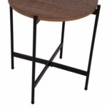 ΒΟΗΘΗΤΙΚΟ ΤΡΑΠΕΖΙ HM9589.04 MDF ΚΑΡΥΔΙ-ΜΑΥΡΗ ΜΕΤΑΛΛΙΚΗ ΒΑΣΗ Φ50x55Υεκ. - Image 6