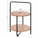ΒΟΗΘΗΤΙΚΟ ΤΡΑΠΕΖΙ SYLO HM9618.01 MDF ΣΕ ΦΥΣΙΚΟ-ΜΑΥΡΟ ΜΕΤΑΛΛΟ Φ44x66Υεκ. - Image 2
