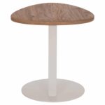 ΒΟΗΘΗΤΙΚΟ ΤΡΑΠΕΖΙ ΟΒΑΛ ALPER HM18328 MDF SONAMA--ΜΕΤΑΛΛΟ ΛΕΥΚΟ 50x50x51Υεκ. - Image 4