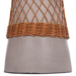 ΒΟΗΘΗΤΙΚΟ ΤΡΑΠΕΖΙ ΣΤΡΟΓΓΥΛΟ DELIA HM18167.03 FIBER CEMENT ΓΚΡΙ & RATTAN Φ40x45Υεκ - Image 10