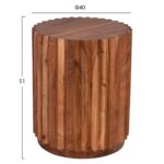ΒΟΗΘΗΤΙΚΟ ΤΡΑΠΕΖΙ ΣΤΡΟΓΓΥΛΟ SEDGE HM9696 ΜΑΣΙΦ ΑΚΑΚΙΑ-ΦΥΣΙΚΟ ΧΡΩΜΑ Φ40x50Υεκ. - Image 2