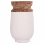 ΔΙΑΚΟΣΜΗΤΙΚΟ ΒΑΖΟ ΔΑΠΕΔΟΥ LINTER HM4662.02S FIBER CEMENT ΛΕΥΚΟ--ΞΥΛΟ ΤΕΑΚ Φ34x60Υεκ. - Image 3