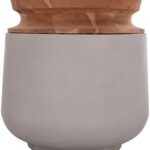 ΔΙΑΚΟΣΜΗΤΙΚΟ ΒΑΖΟ ΔΑΠΕΔΟΥ LINTER HM4662.03L FIBER CEMENT ΓΚΡΙ--ΞΥΛΟ ΤΕΑΚ Φ41x47Υ - Image 6