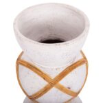ΔΙΑΚΟΣΜΗΤΙΚΟ ΒΑΖΟ ΔΑΠΕΔΟΥ MAYNARD HM4672.02S TERRACOTTA ΛΕΥΚΟ--RATTAN Φ27.5x50Υεκ - Image 4