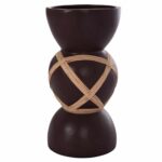 ΔΙΑΚΟΣΜΗΤΙΚΟ ΒΑΖΟ ΔΑΠΕΔΟΥ MAYNARD HM4672.07L TERRACOTTA ΣΟΚΟΛΑΤΙ-RATTAN Φ32x62.5Υεκ - Image 8