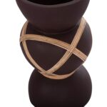 ΔΙΑΚΟΣΜΗΤΙΚΟ ΒΑΖΟ ΔΑΠΕΔΟΥ MAYNARD HM4672.07S TERRACOTTA ΣΟΚΟΛΑΤΙ-RATTAN Φ27.5x50Υεκ - Image 7