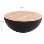 ΔΙΑΚΟΣΜΗΤΙΚΟ ΤΡΑΠΕΖΙ ΣΑΛΟΝΙΟΥ BOWL Φ90X37,5Yεκ. ΜΑΥΡΟ ΜΕ ΞΥΛΟ ΑΚΑΚΙΑΣ HM8717.21 - Image 2