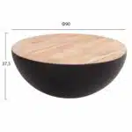 ΔΙΑΚΟΣΜΗΤΙΚΟ ΤΡΑΠΕΖΙ ΣΑΛΟΝΙΟΥ BOWL Φ90X37,5Yεκ. ΜΑΥΡΟ ΜΕ ΞΥΛΟ ΑΚΑΚΙΑΣ HM8717.21 - Image 2