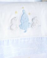 Σετ Σεντόνια Κούνιας Φανελένια Elephant Friends Σιέλ 100×160 Rythmos - Image 2