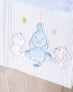 Σετ Σεντόνια Κούνιας Φανελένια Elephant Friends Σιέλ 100×160 Rythmos - Image 3