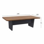ΕΠΑΓΓΕΛΜΑΤΙΚΟ ΓΡΑΦΕΙΟ ΣΥΝΕΔΡΙΑΣΕΩΝ HM2361 SUPREME HONEY OAK & ΓΚΡΙ 240x120x75Υεκ. - Image 2