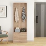 ΕΠΙΠΛΟ ΕΙΣΟΔΟΥ KAYLOR HM2474.01 ΜΕ ΚΡΕΜΑΣΤΡΕΣ&ΑΠΟΘ.ΧΩΡΟ- MDF ΣΕ ΣΟΝΑΜΑ 65x34x180Υεκ - Image 5