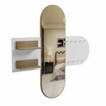 ΕΠΙΠΛΟ ΕΙΣΟΔΟΥ ΜΕ ΚΑΘΡΕΦΤΗ CHERYL HM9049.12 ΜΕΛΑΜΙΝΗ ΛΕΥΚΗ-SONAMA 125x40x120Yεκ. - Image 4