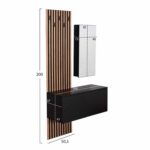 ΕΠΙΠΛΟ ΕΙΣΟΔΟΥ ΜΕ ΚΑΘΡΕΠΤΗ MYLES HM18080.02 ΜΕΛΑΜΙΝΗ ΣΟΝΑΜΑ-ΜΑΥΡΟ 100x37x200Υεκ - Image 2