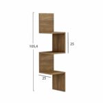 ΕΠΙΤΟΙΧΙΑ ΓΩΝΙΑΚΗ ΡΑΦΙΕΡΑ ILLUSION HM8935.11 ΜΕΛΑΜΙΝΗ ΣΕ ΣΚΟΥΡΟ ΦΥΣΙΚΟ 25x25x105,4Υεκ. - Image 2