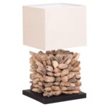 ΕΠΙΤΡΑΠΕΖΙΟ ΦΩΤΙΣΤΙΚΟ ΣΧΗΜΑ ΚΥΒΟΥ TWIGGY HM4425 DRIFTWOOD & ΛΕΥΚΟ ΚΑΠΕΛΟ 24x24x46Υεκ