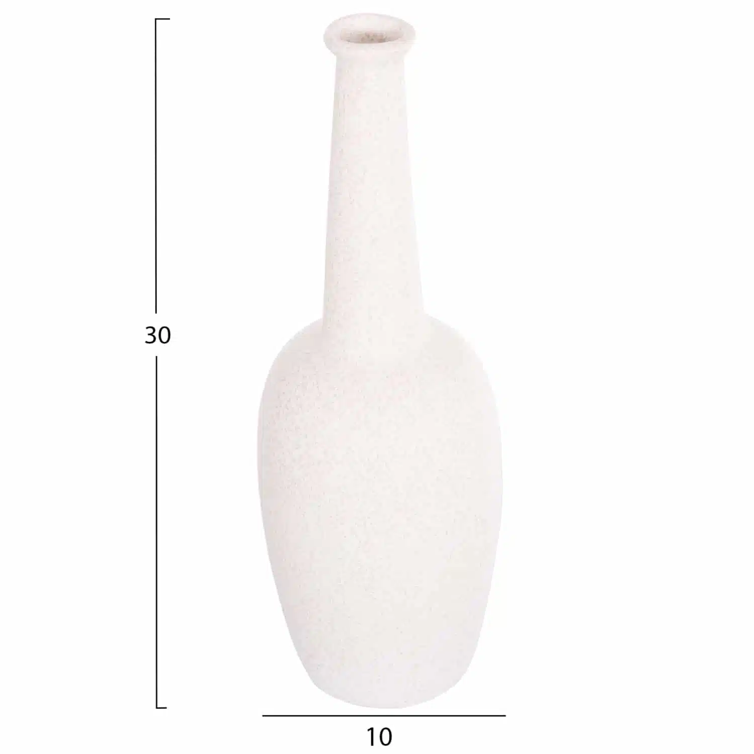 ΕΠΙΤΡΑΠΕΖΙΟ ΚΕΡΑΜΙΚΟ ΔΙΑΚΟΣΜΗΤΙΚΟ ELENDIL HM4592.01 ΥΠΟΛΕΥΚΟ ΚΡΥΣΤΑΛΛΙΚΟ Φ10x30Υ εκ - Image 2
