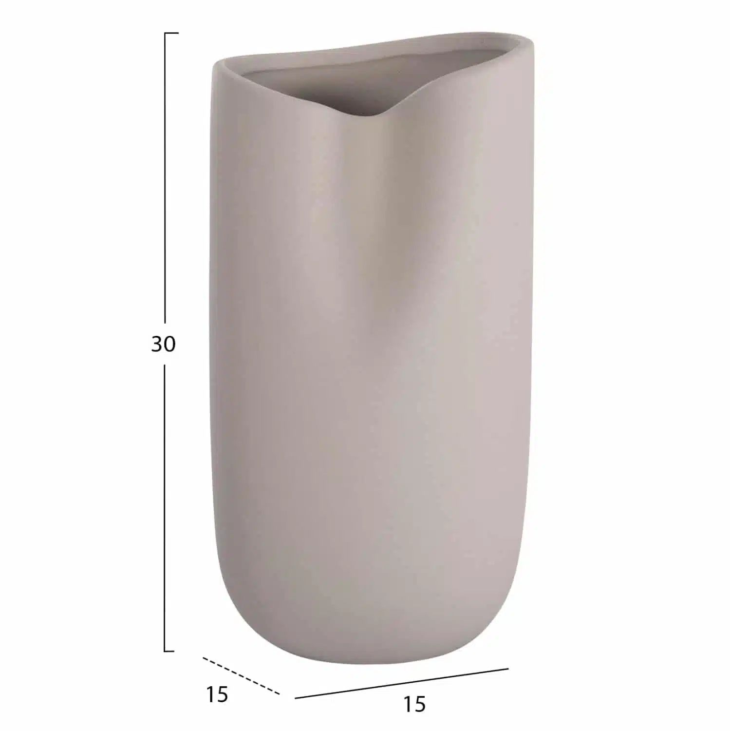 ΕΠΙΤΡΑΠΕΖΙΟ ΚΕΡΑΜΙΚΟ ΔΙΑΚΟΣΜΗΤΙΚΟ GLAΖΕ HM4607.03 ΓΚΡΙ ΜΑΤ 15x15x30Υεκ - Image 2