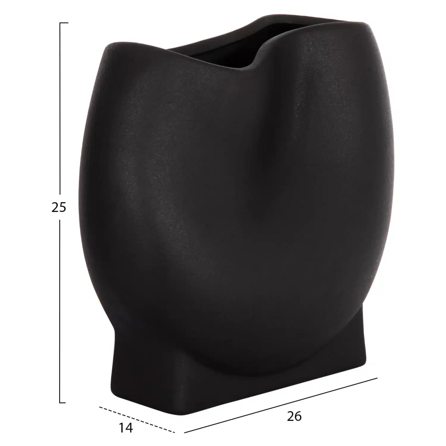 ΕΠΙΤΡΑΠΕΖΙΟ ΚΕΡΑΜΙΚΟ ΔΙΑΚΟΣΜΗΤΙΚΟ GLAΖΕ HM4610.02 ΜΑΥΡΟ ΜΑΤ 26x14x25Υεκ - Image 2