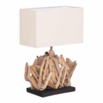 ΕΠΙΤΡΑΠΕΖΙΟ ΟΡΘΟΓΩΝΙΟ ΦΩΤΙΣΤΙΚΟ TWIGGY HM4424 DRIFTWOOD & ΛΕΥΚΟ ΚΑΠΕΛΟ 35.5x15x47Υεκ.