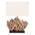 ΕΠΙΤΡΑΠΕΖΙΟ ΟΡΘΟΓΩΝΙΟ ΦΩΤΙΣΤΙΚΟ TWIGGY HM4424 DRIFTWOOD & ΛΕΥΚΟ ΚΑΠΕΛΟ 35.5x15x47Υεκ. - Image 3