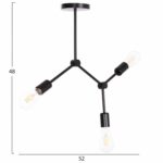 ΦΩΤΙΣΤΙΚΟ ΟΡΟΦΗΣ 3-ΦΩΤΟ LIGHTY HM7404.11 ΜΕΤΑΛΛΟ ΣΕ ΜΑΥΡΟ 52x5x48Υεκ. - Image 2