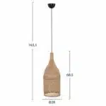 ΦΩΤΙΣΤΙΚΟ ΟΡΟΦΗΣ CARBOY HM7884 ΚΡΕΜΑΣΤΟ ΑΠΟ RATTAN ΣΕ ΦΥΣΙΚΟ ΧΡΩΜΑ Φ28x163,5Yεκ. - Image 2