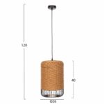 ΦΩΤΙΣΤΙΚΟ ΟΡΟΦΗΣ ΚΡΕΜΑΣΤΟ HM4340 PAPER ROPE ΜΠΕΖ-ΜΑΥΡΟ ΜΕΤΑΛΛΟ-Φ26x40-120Υεκ. - Image 2