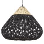 ΦΩΤΙΣΤΙΚΟ ΟΡΟΦΗΣ ΚΡΕΜΑΣΤΟ HM4346 ΑΠΟ PAPER ROPE ΜΠΕΖ ΚΑΙ ΜΑΥΡΟ Φ55,5x44Υεκ. - Image 3