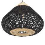 ΦΩΤΙΣΤΙΚΟ ΟΡΟΦΗΣ ΚΡΕΜΑΣΤΟ HM4346 ΑΠΟ PAPER ROPE ΜΠΕΖ ΚΑΙ ΜΑΥΡΟ Φ55,5x44Υεκ. - Image 4